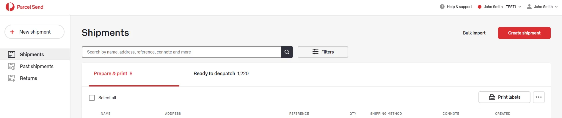 MLID in Parcel Send